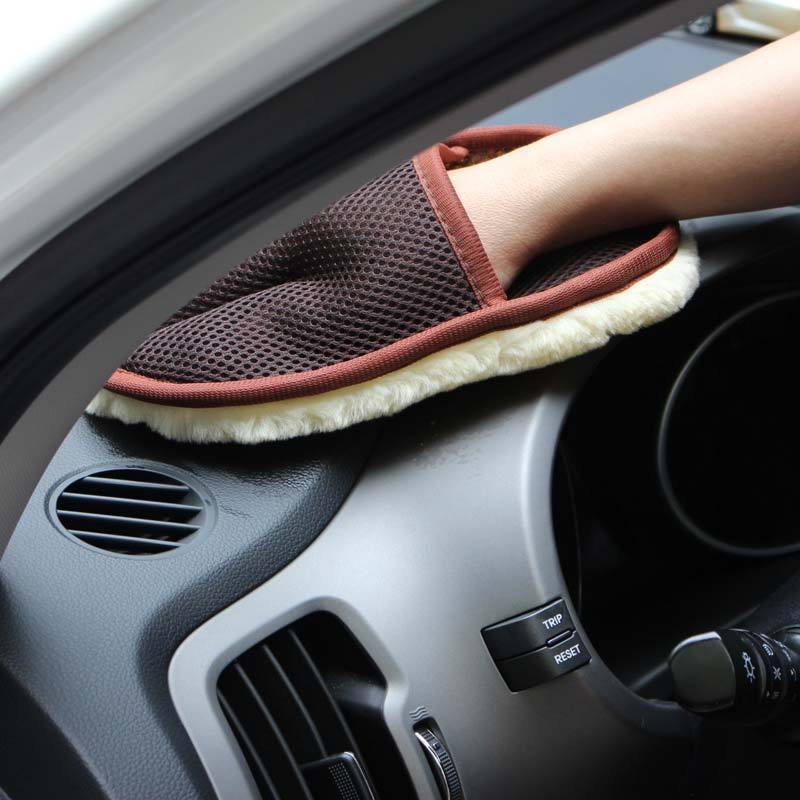 soft hair car cleaning gloves